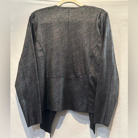 NWOT - mod x Faux Suede Shimmer Cascade Front Jacket - Size Large - Picture 3 of 7